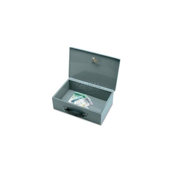Sparco Steel Insulated Cash Box Keyed Lock, 12-13/16"W x 8-5/16"D x 3-13/16"H, Gray 15502 - main